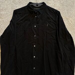 AllSaints Black Corduroy Shirt